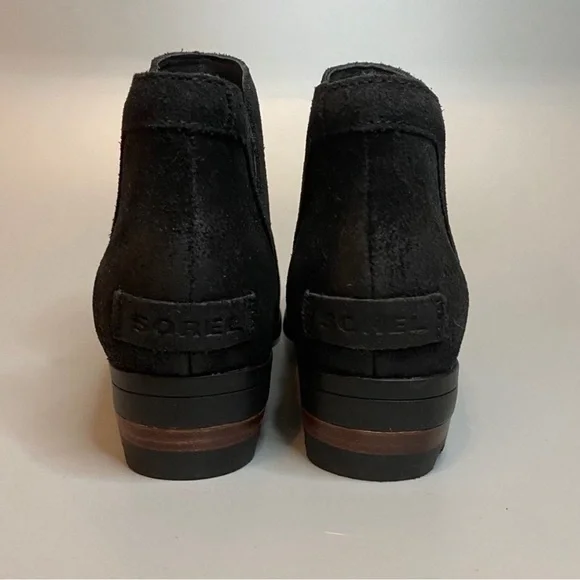 Sorel Lolla Cut Out Bootie’s  Women's Black  waterproof Suede Leather size 8 - Picture 4 of 6